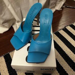 Schutz blue high heels